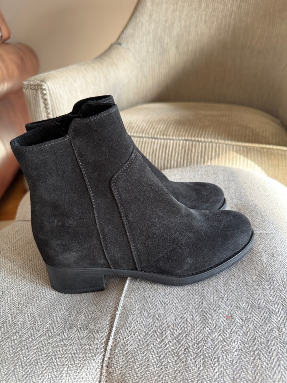 La Canadienne Sheena black suede ankle boots